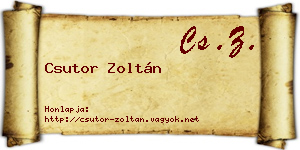Csutor Zoltán névjegykártya