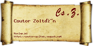 Csutor Zoltán névjegykártya