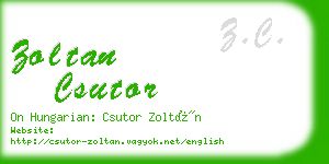 zoltan csutor business card